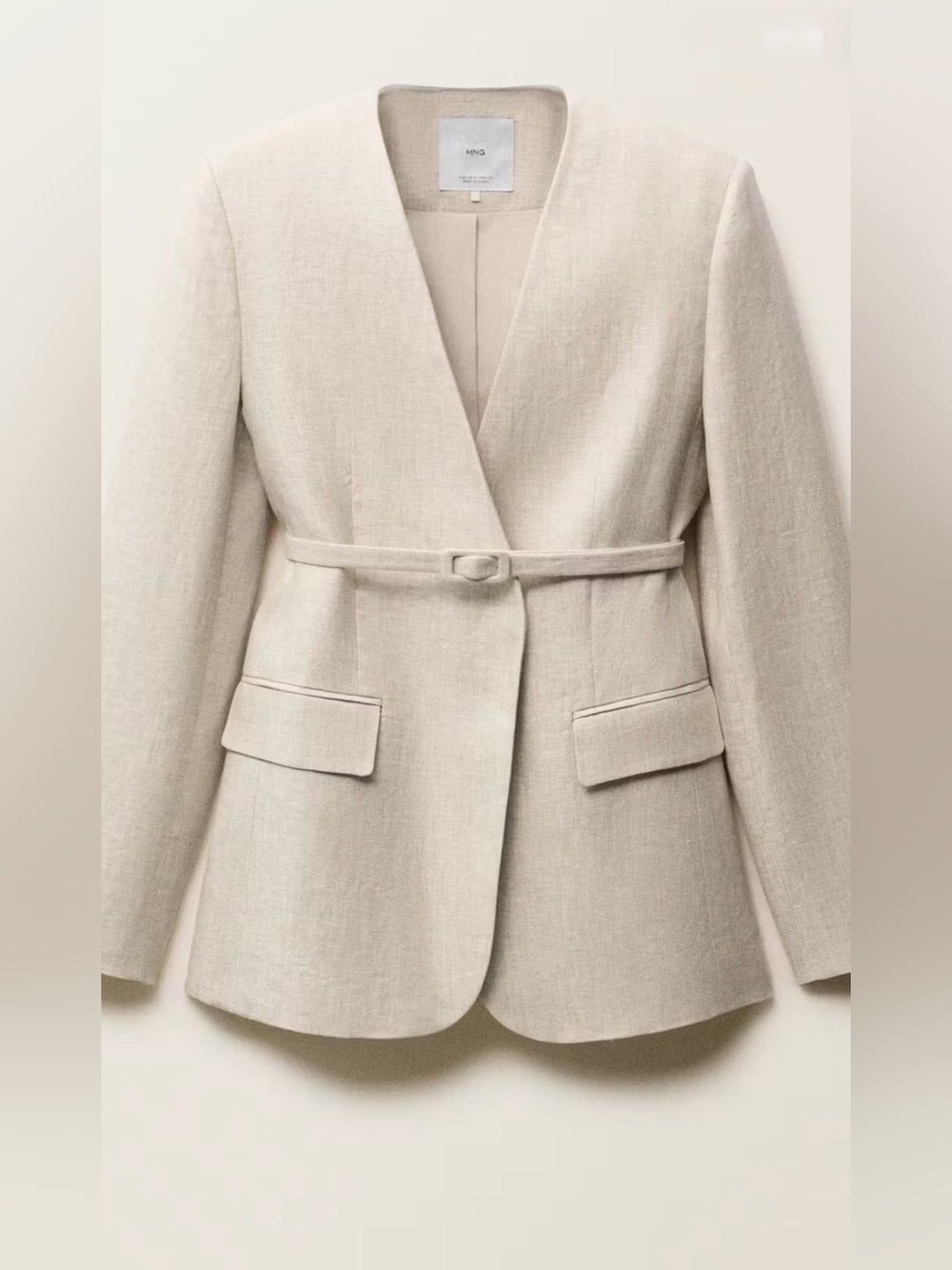 NWT | MANGO LINEN SUIT BLAZER WITH BELT | Size Medium | Suit Pants Available